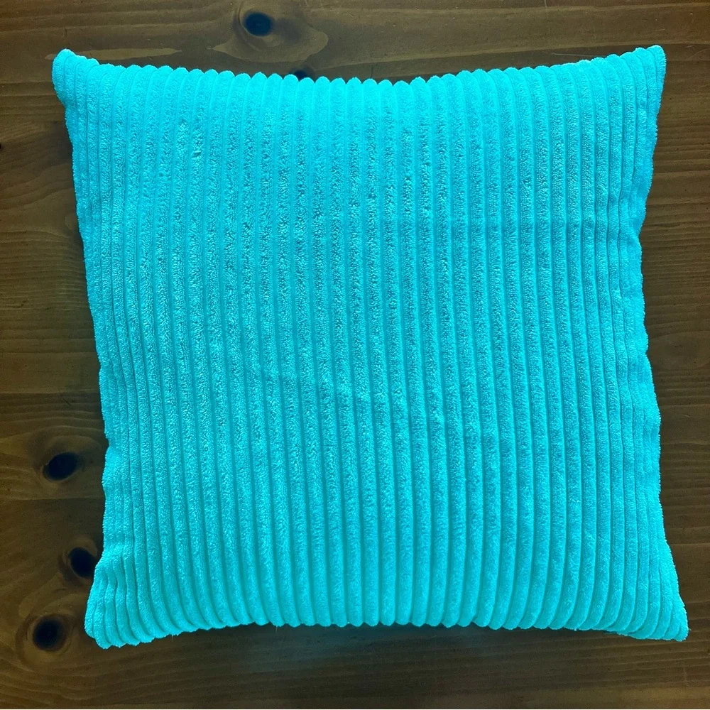 Teal Corduroy 16” Square Throw Pillows